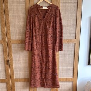 Sezane Fama Dress in Caramel